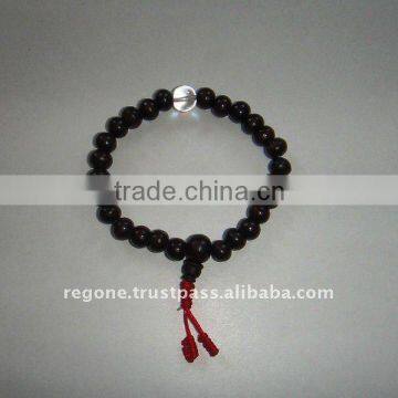 rosewood bracelate mala with crystal