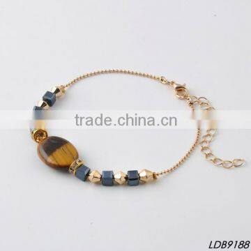 Gold Plated Bracelet with Brown Stone Jewellery