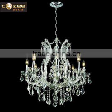 Modern Classic Household Candle Crystal Chandeliers LED Glass Pendant Light for Restaurant Decor CZ6001/9