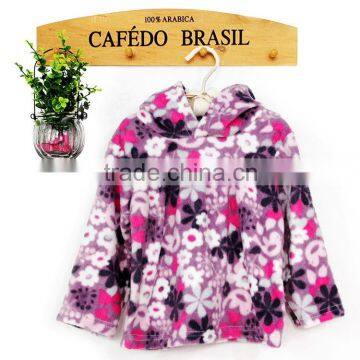 Baby girls winter coat with breath flowers printed