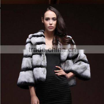 Rex14012 Short Hot Selling Chinchilla Rex Rabbit Coat
