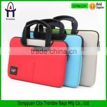 13inch plain colour neoprene laptop case with two front pockets