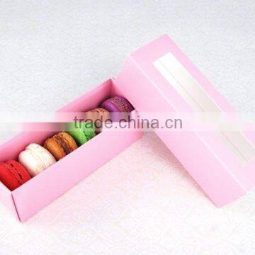 eco friendly paper macarons box with clear window by customized offset printing                        
                                                Quality Choice
