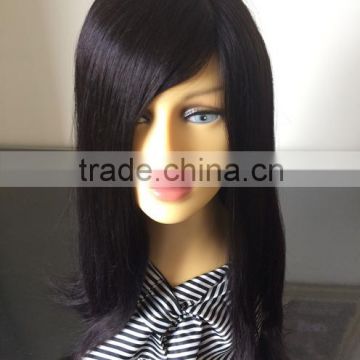 Alibaba express wholesale factory direct price 1B# 14" 100% Brazilian human hair Silk forehead full hand tied wig