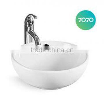 hot sale white colour above counter mounted single hole art bathroom wash basin bowls z41