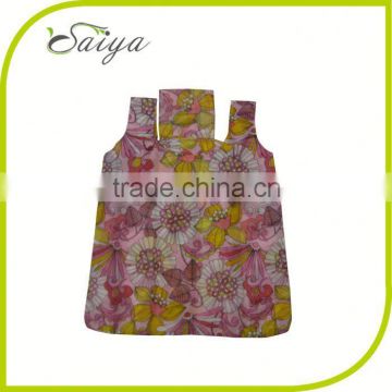 Printed polyester compact reusable shopping bag