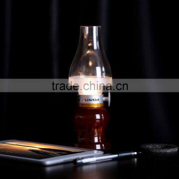 Retro Classic Blow LED Lamp USB Rechargeable Blowing Control Kerosene Candle Lamp Dimmable Night Lamp Desktop Room Decoration photo-4