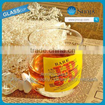 J&B round whiskey glass oval glass cup thick crystal bottom shot glass cup