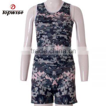 High quality 3d sublimation camouflage clothing gym singlets