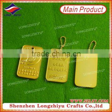 Engraved military dog tags square shaped gold plating dog tags