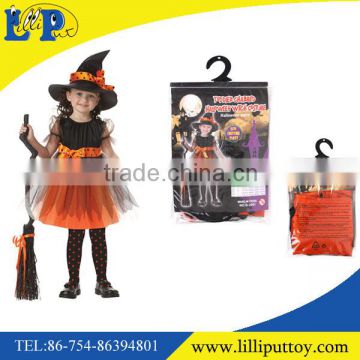 Funny witch dress suit with cap and broom