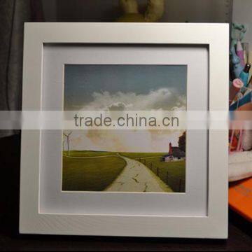 square white matted photo picture frame with mdf moulding and glass