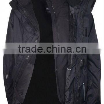 Black winter men's jacket 2 in 1