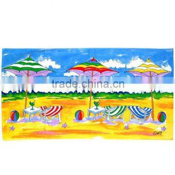 100% Cotton Full Reactive Printed Velour Beach Towel