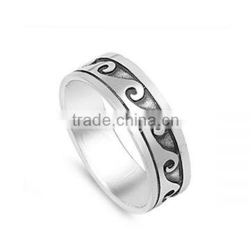 Excellent 925 Sterling Silver Oxidized Wave Ring