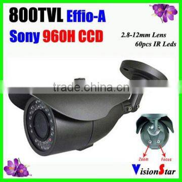 IP66 Waterproof 800TVL Sony Effio-A cxd4151gg+673 Exview CCD ATR/ 3DNR/ Motion Detection / DIS/ Defog Bullet CCTV Camera