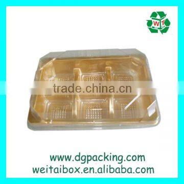 High Quality Rectangle Plastic 6 Compartment Cake Slice Box photo-3