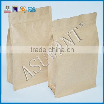 custom make flat handle stand up machine kraft paper bag for pistachios