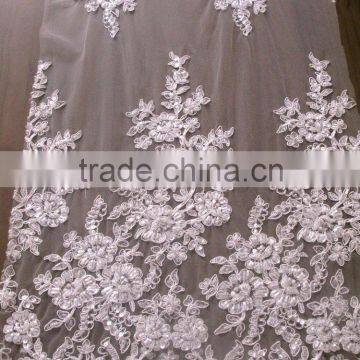 breathable mermaid wedding dress lace /swiss tulle fabric lace