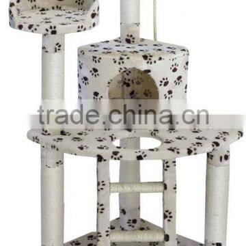 Anji Kaifeng popular small Luxury wood and sisal Cat Tree ,cat Scratcher Post KF8021