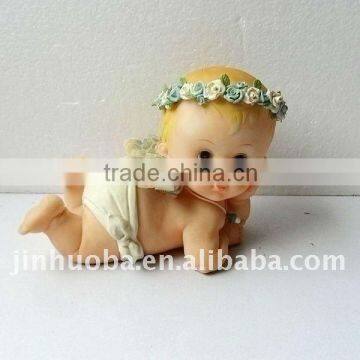 Polyresin angel with wings figurine,cherub figurine