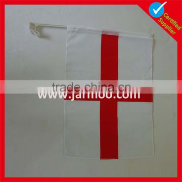 white red printed fabric car flag