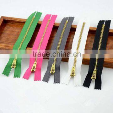 Wholesale Order 4# Jeans Zip Brass Copper Bronze Zipper Closed End Riot Smooth Zipper,