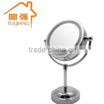 Desktop glass magnifying cosmetic mirror with LED light