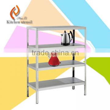 Adjustable feets OEM sizes free standing commercial industrial stainless steel kitchen storage shelf rack for hotel restaurant