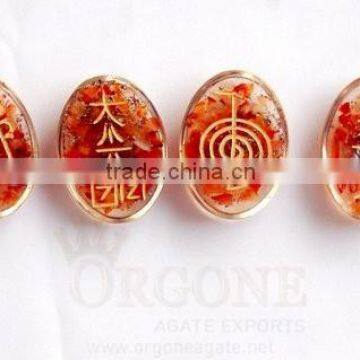 Wholesale Carnelian Orgone Oval Usai Reiki Set : Orgone Manufacture India