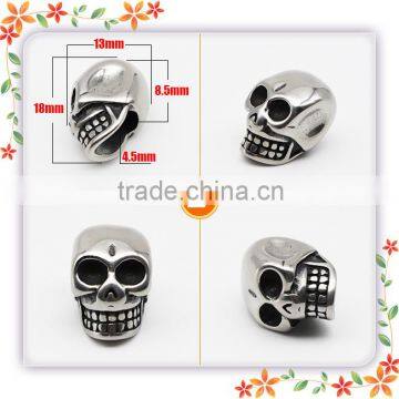 Latest High Quality Different Fashion Designs Large Hole Metal Skull Beads