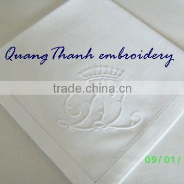 hand embroidery monogram napkin