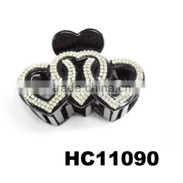 fashion crystal plastic hair claw clip stock lot