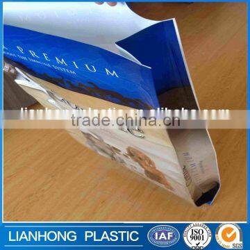 Shiny color printed laminated tote bag, ultravioleted laminated pp woven bag flat bottom,pp laminated packing bag heat sealer