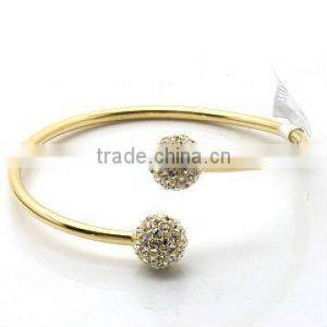 plated gold diamond ball bracelet