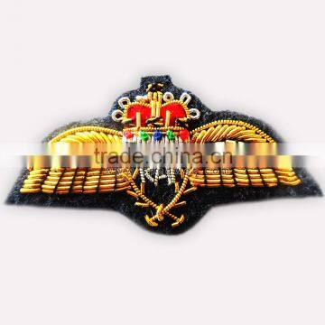 RAF wings badge royal air force mess dress gold work wire embroidery