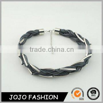 Wholesale Genuine Braided Leather Bracelet Stainless Steel Bio Magnetic Bracelet