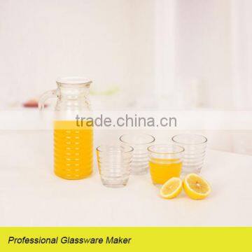 clear 5pcs glass water jug with handle