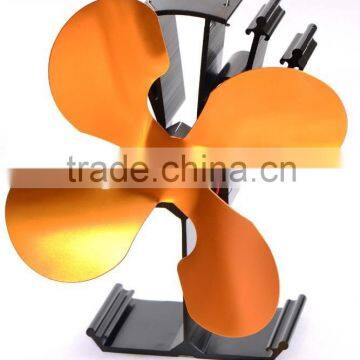 heat powered wood stove fan for wood/gas/pellet stove_4 gold blades