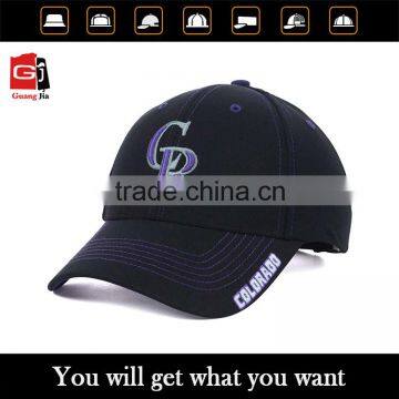 curved brim high quality adjustable custom 6 panel embroidery sport hat wholesale