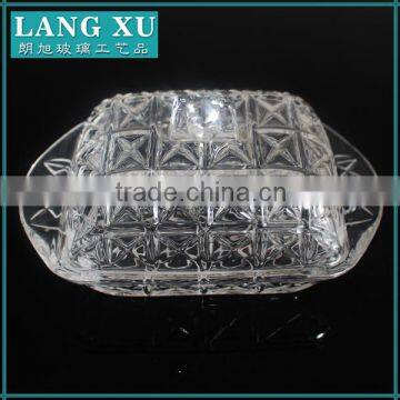 Carved Lidded Glass Cream Butter Dishes With Lids photo-5
