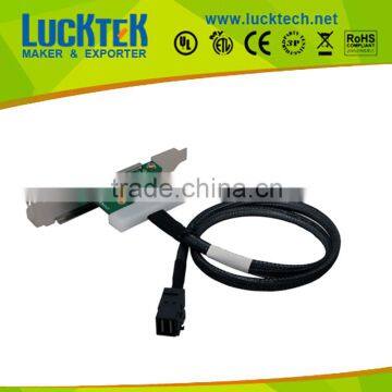 MINI SAS CABLE, SFF-8643 to External SFF-8088 female Port with 2 bracket 0.4m