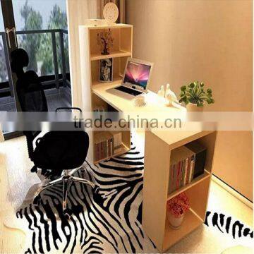 wood melamine bookcase with table