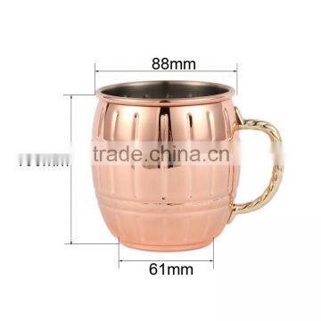 Stainless steel Moscow Mule Mug with copper plating