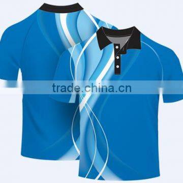 custom Sky Blue breathable sublimated polo shirt design