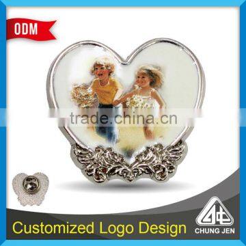 Premium decorative zamac printed button pin for gift