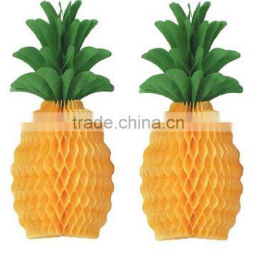 14" Pineapple paper Honeycomb Hawaiian Luau Party Table Decoration