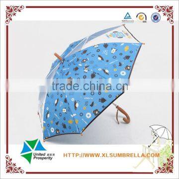 2 Clear Panels Cartoon Fabric and POE Children Umbrella