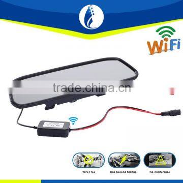 Wireless Dash camera wire free installation car black box, 4.3inch HD rear view mirrror, wireless car mirrror