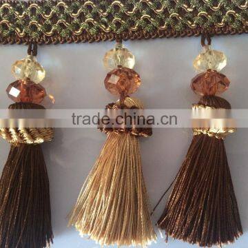 [YZLACE] Tassels Lace Curtains Wholesale 10098